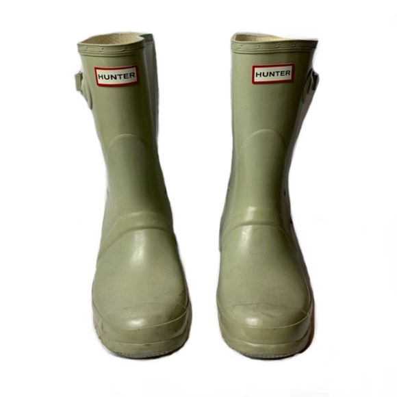 Hunter Shoes - Hunter Short High Gloss Boots in Mint Green